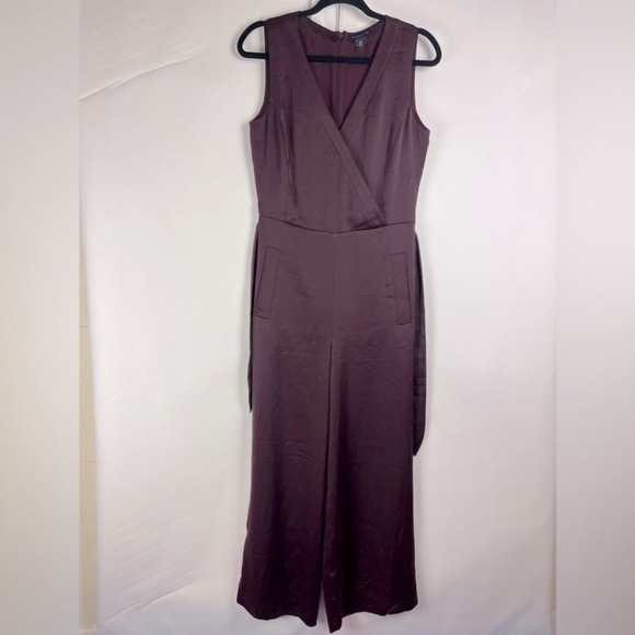 Nwot - Amaryllis, Women’s Sleeveless Wide Legged Romper. Color: Maroon. Size: 4. - Picture 1 of 14